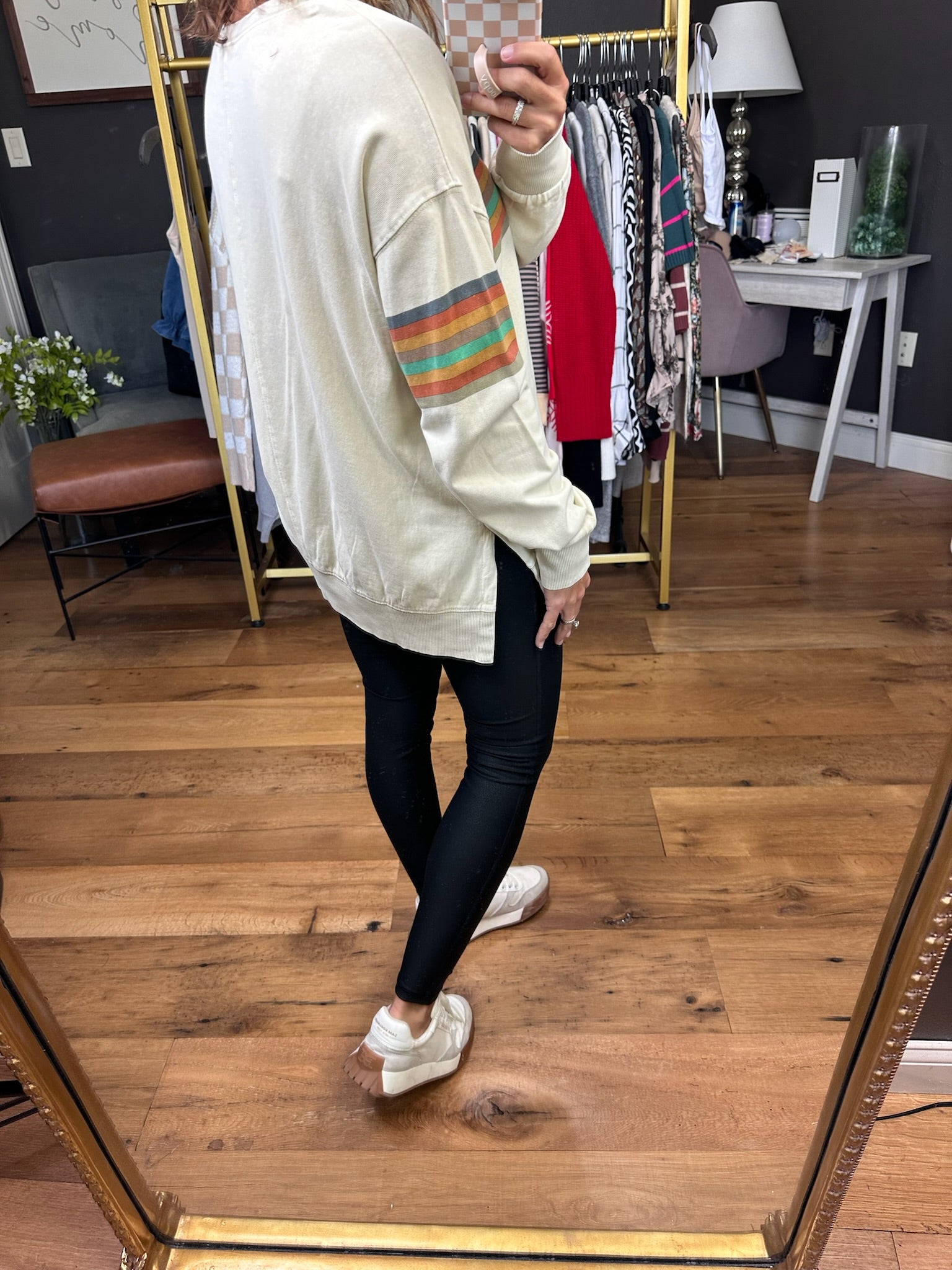 The Way You Want It Striped Vintage Crew - Beige-Easel-Anna Kaytes Boutique, Women's Fashion Boutique in Grinnell, Iowa