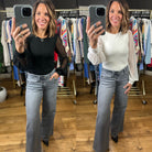 Looking Back Sheer-Sleeve Bodysuit-Long Sleeves-Wasabi & Mint-Anna Kaytes Boutique, Women's Fashion Boutique in Grinnell, Iowa