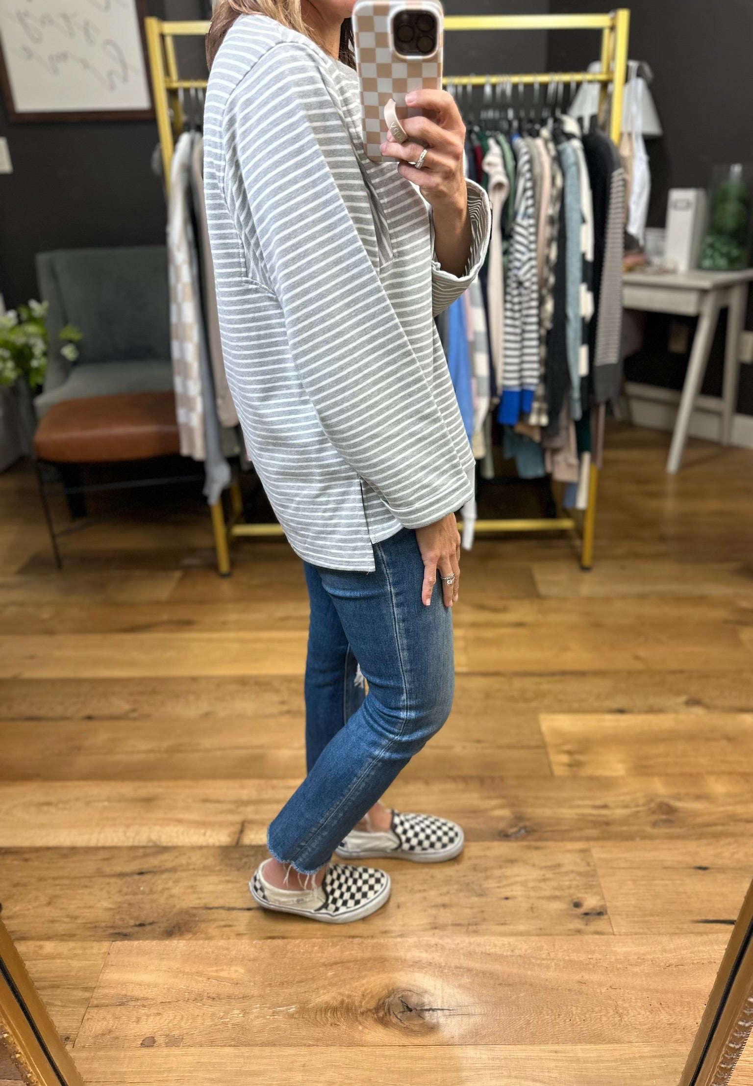 The Kendall Striped Longsleeve Top - Multiple Options-Very J-Anna Kaytes Boutique, Women's Fashion Boutique in Grinnell, Iowa