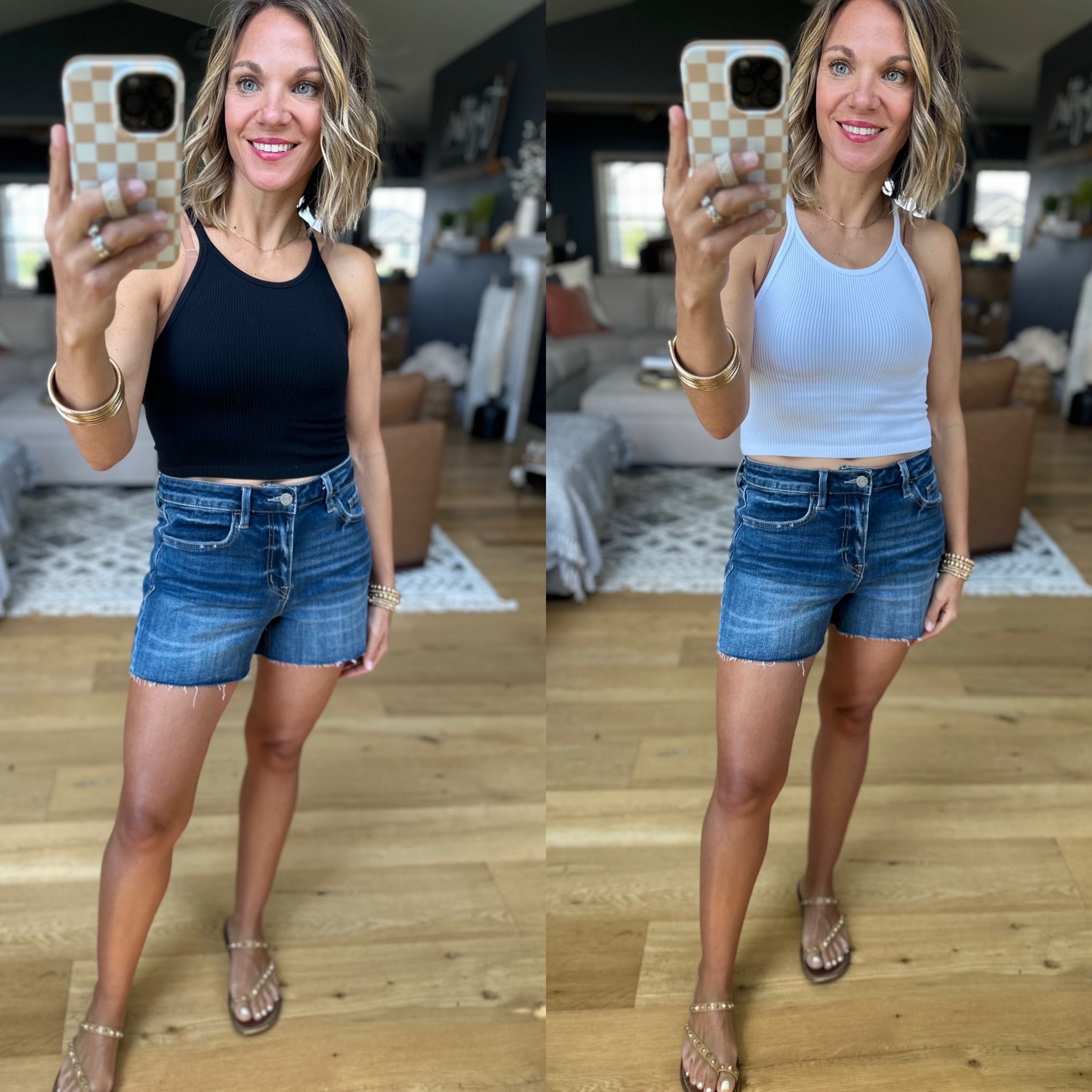 The Cassie Ribbed Cropped Tank - Multiple Options-By Together-Anna Kaytes Boutique, Women's Fashion Boutique in Grinnell, Iowa