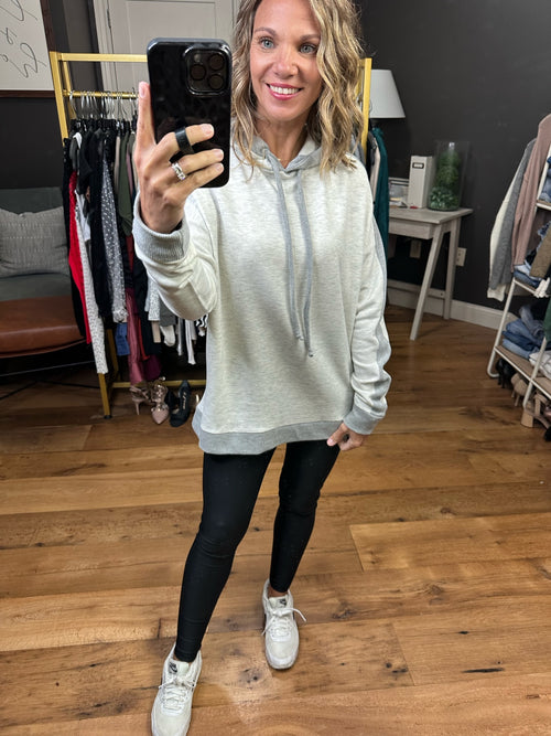 The Right Way Contrasting Hoodie - Light Grey