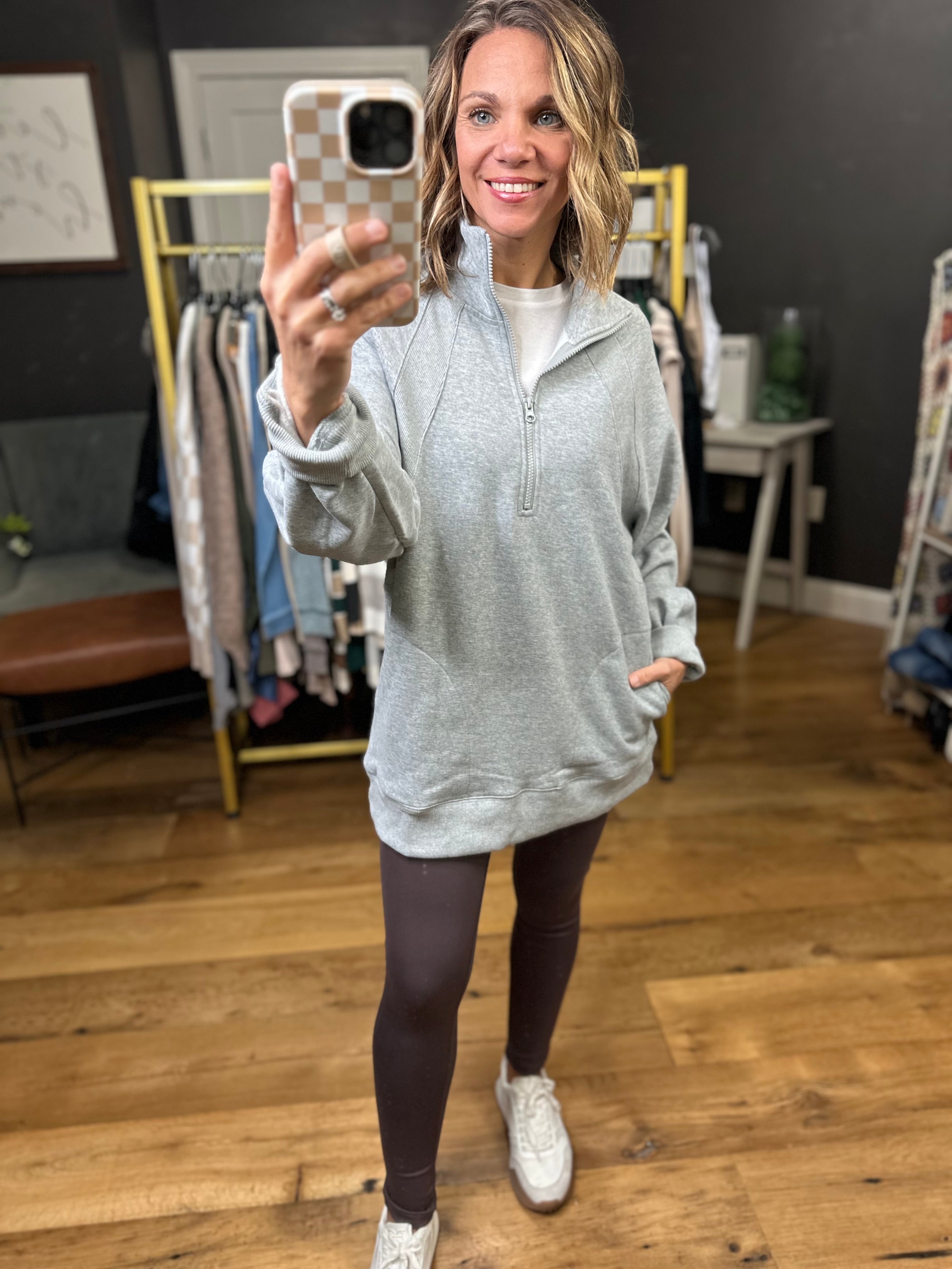 Good Ideas High-Waisted Legging - Raisin-Hem & Thread-Anna Kaytes Boutique, Women's Fashion Boutique in Grinnell, Iowa