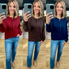 Yours Truly Button-Detail Knit-Blu Pepper-Anna Kaytes Boutique, Women's Fashion Boutique in Grinnell, Iowa