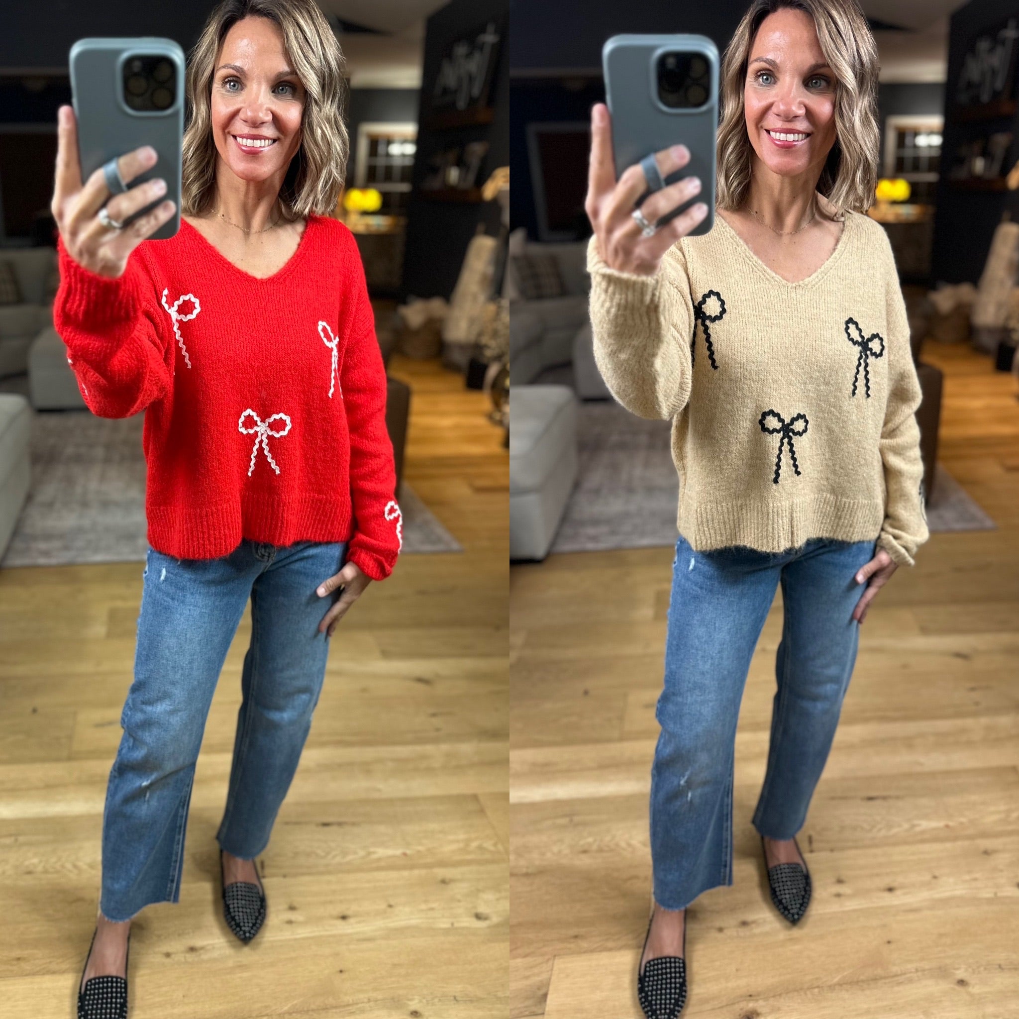 Finishing Touches Bow-Detail Sweater-Sweaters-Wishlist-Anna Kaytes Boutique, Women's Fashion Boutique in Grinnell, Iowa