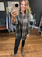 Long Road Ahead Oversized Plaid Flannel - Grey-Aemi & Co-Anna Kaytes Boutique, Women's Fashion Boutique in Grinnell, Iowa