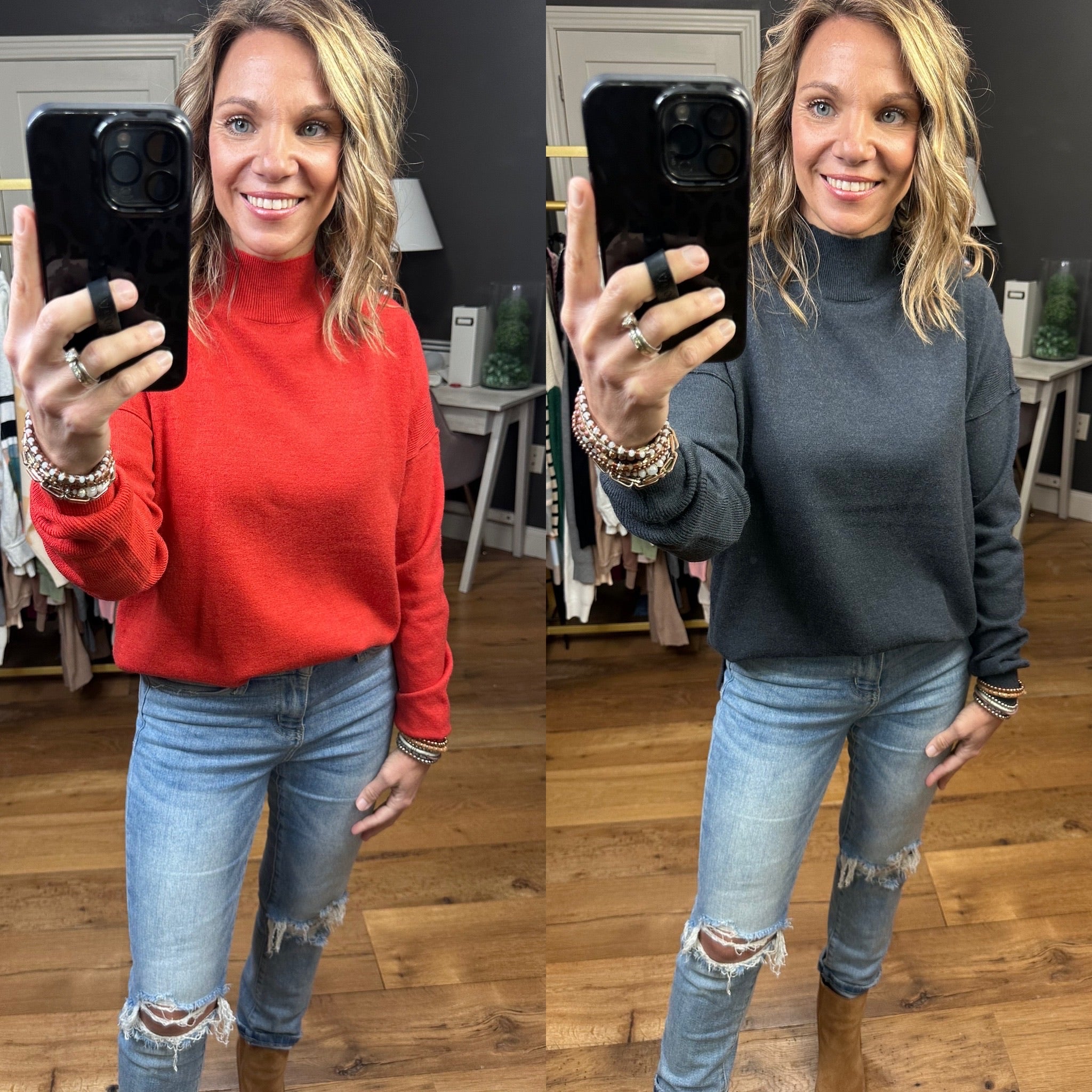 A Little Faith Mock-Neck Sweater - Multiple Options-Sweaters-Staccato 54058-Anna Kaytes Boutique, Women's Fashion Boutique in Grinnell, Iowa