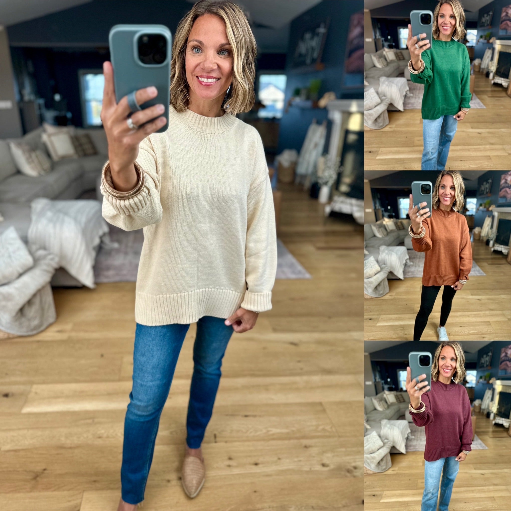 Higher Ground Knit Mock-Neck Sweater-sweater-Wishlist-Anna Kaytes Boutique, Women's Fashion Boutique in Grinnell, Iowa