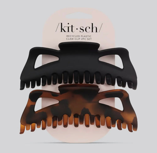 Kitsch Jumbo Classic Claw Clip- Black/Tortoise-Hair Accessories-Kitsch 6578-Anna Kaytes Boutique, Women's Fashion Boutique in Grinnell, Iowa