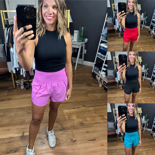 Be Better High-Waisted Running Shorts - Multiple Options-Shorts-Zenana QP-6231D4-Anna Kaytes Boutique, Women's Fashion Boutique in Grinnell, Iowa