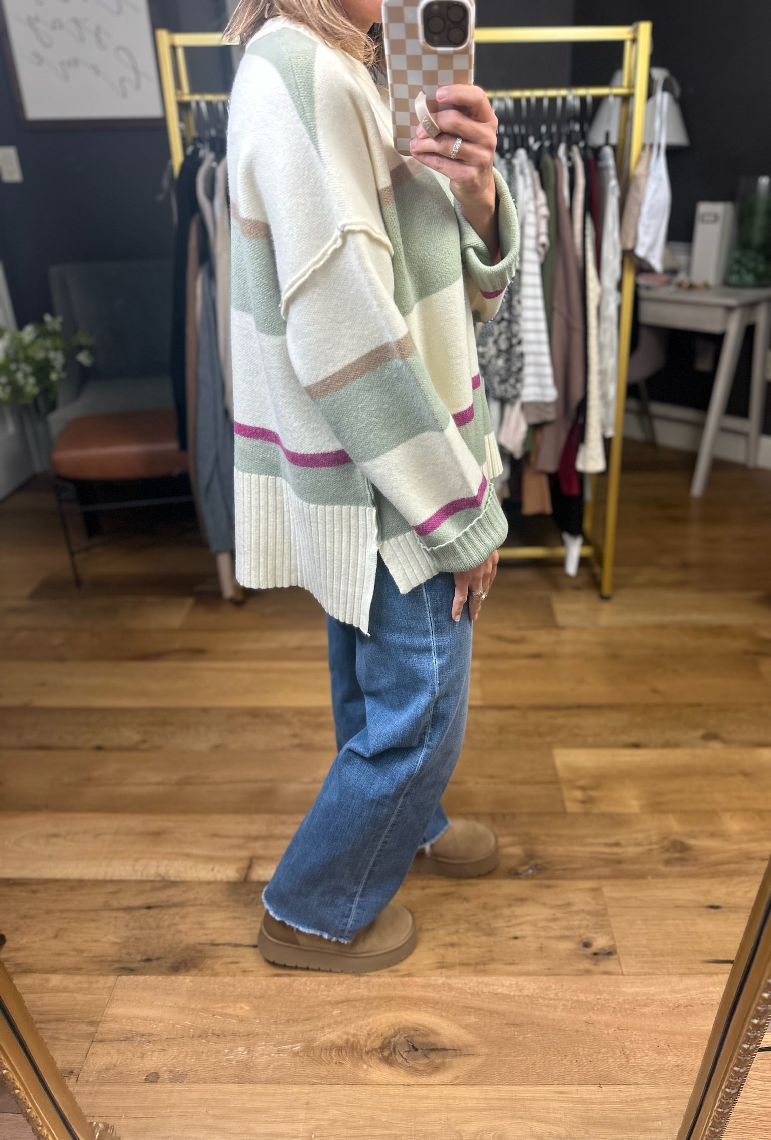 One Thing Right Striped Crew Sweater - Multiple Options-Wishlist-Anna Kaytes Boutique, Women's Fashion Boutique in Grinnell, Iowa