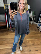 Take It From Me Henley Sweatshirt - Dusk Orange-Sweaters-Bucketlist T2037-Anna Kaytes Boutique, Women's Fashion Boutique in Grinnell, Iowa