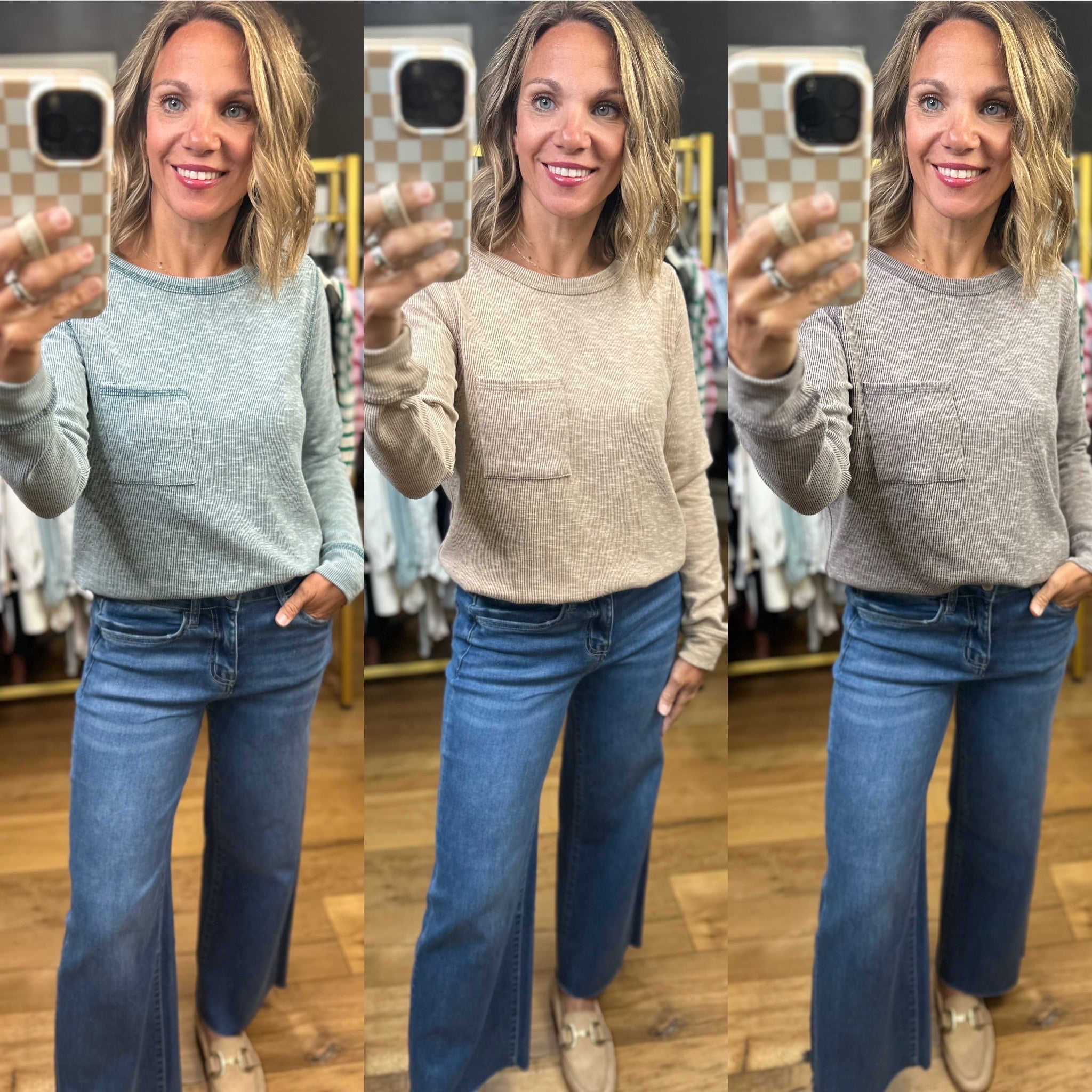 Always Possible Pocket Long Sleeve Top - Multiple Options-Staccato-Anna Kaytes Boutique, Women's Fashion Boutique in Grinnell, Iowa