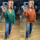 Easy Feel Collared V-Neck Knit-Sweaters-& Merci-Anna Kaytes Boutique, Women's Fashion Boutique in Grinnell, Iowa