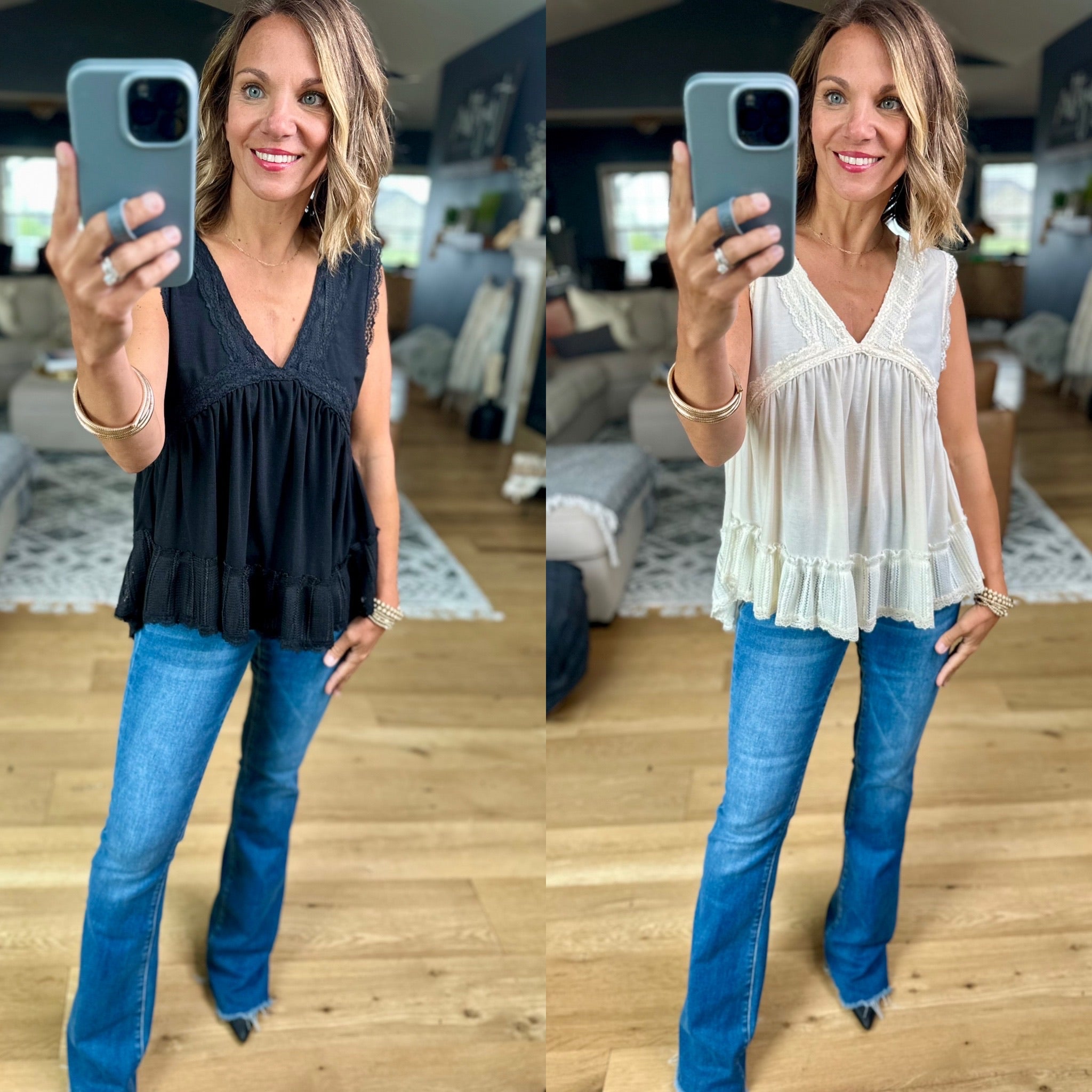 Now Is The Time Lace-Trim Top-POL YKt813-Anna Kaytes Boutique, Women's Fashion Boutique in Grinnell, Iowa