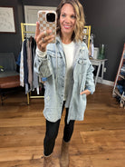 Do It All Denim Hoodie Jacket - Acid Wash-Jackets-Risen RDJ1128-Anna Kaytes Boutique, Women's Fashion Boutique in Grinnell, Iowa