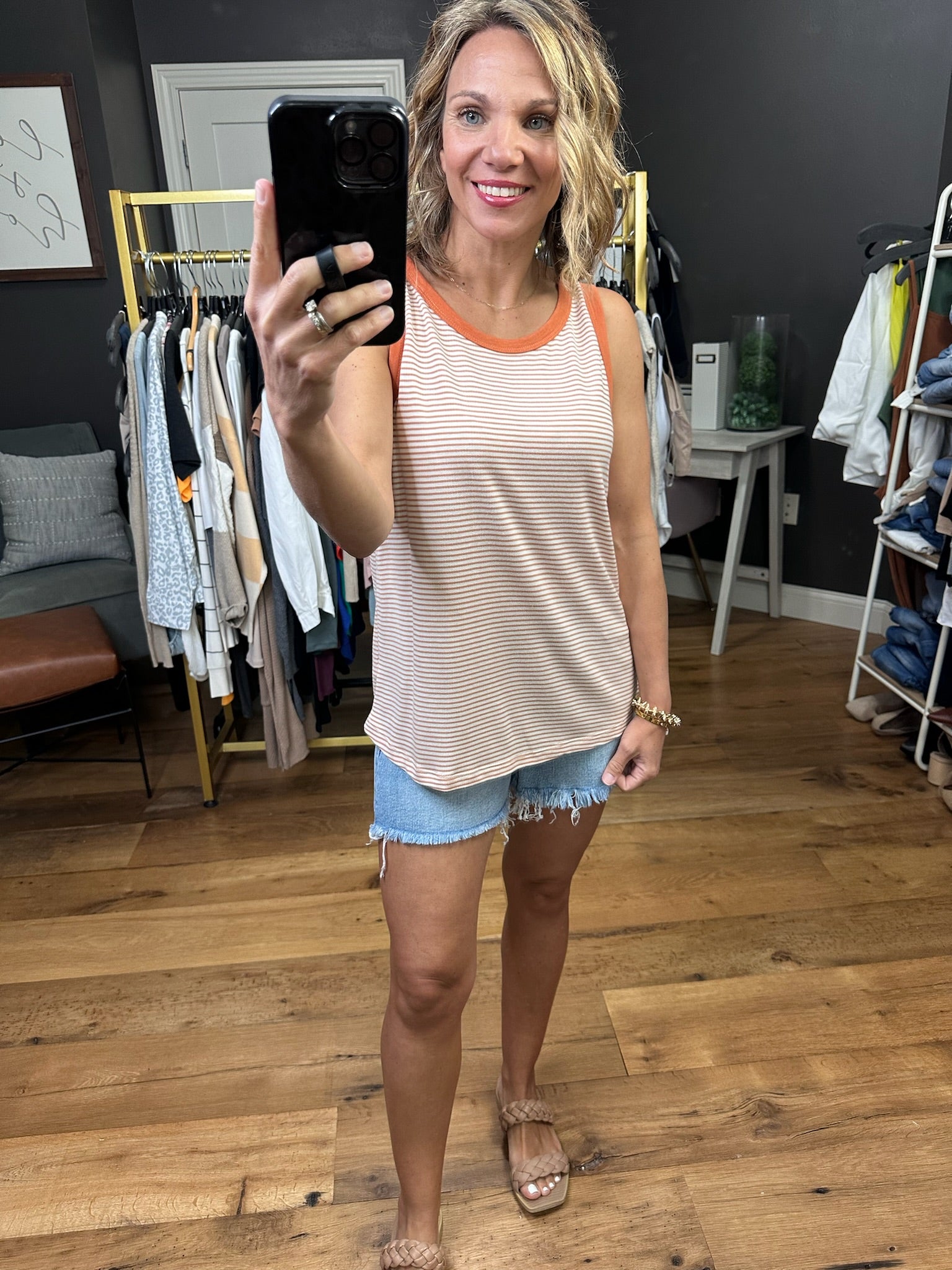 Something Great Striped Tank - Multiple Options-Sleeveless-Staccato 17409s-Anna Kaytes Boutique, Women's Fashion Boutique in Grinnell, Iowa