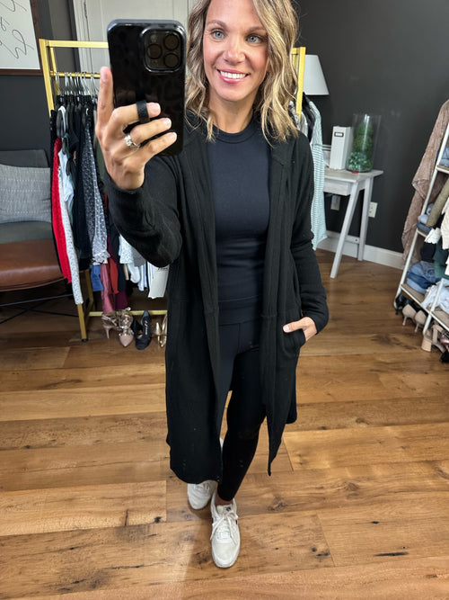 In The Know Midi-Length Hooded Cardigan - Multiple Options-Mono B-Anna Kaytes Boutique, Women's Fashion Boutique in Grinnell, Iowa
