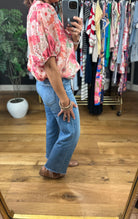 Colors In The Wind Floral Top-Short Sleeves-Umgee-Anna Kaytes Boutique, Women's Fashion Boutique in Grinnell, Iowa