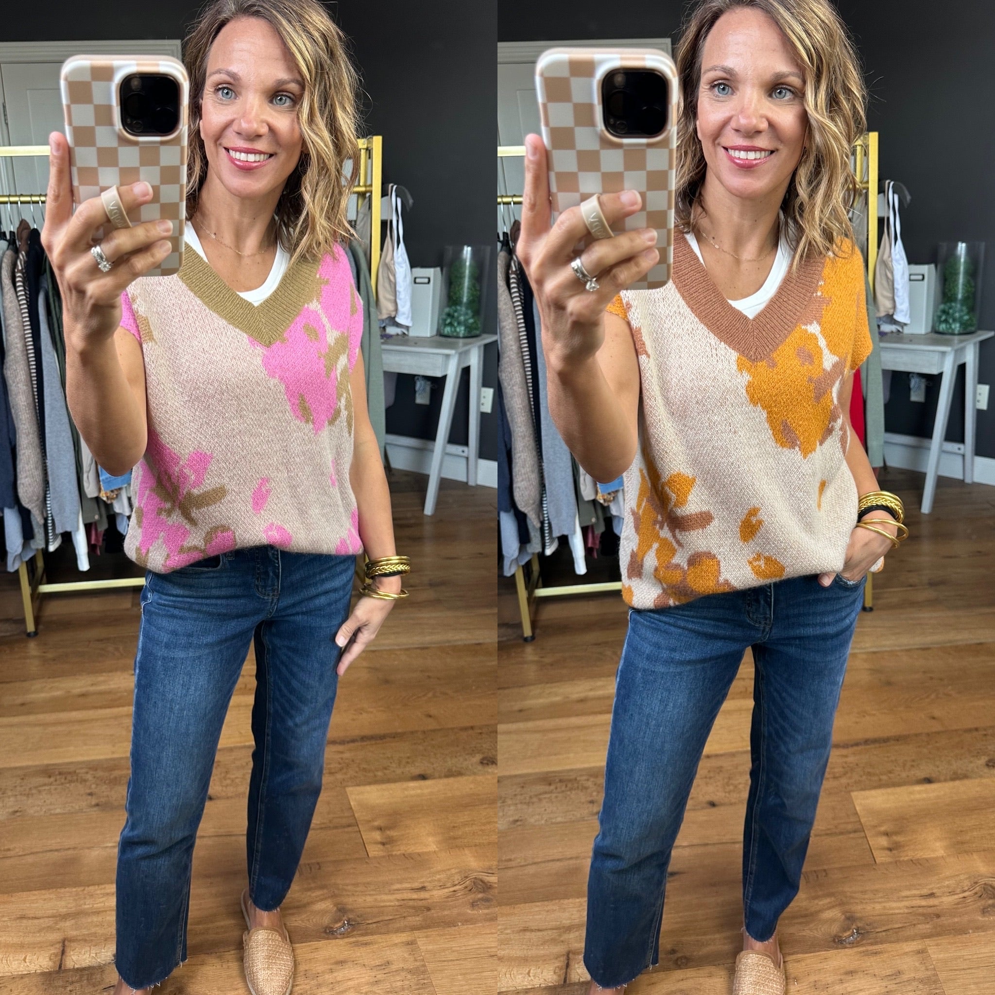 Out Of The Woods Patterned V-Neck Knit Top - Multiple Options-Wishlist-Anna Kaytes Boutique, Women's Fashion Boutique in Grinnell, Iowa