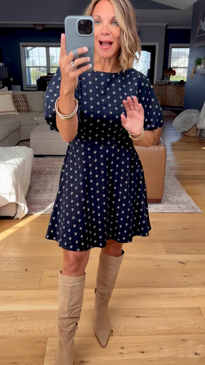 Under The Prairie Sunset Puff Sleeve Dress-Wishlist-Anna Kaytes Boutique, Women's Fashion Boutique in Grinnell, Iowa