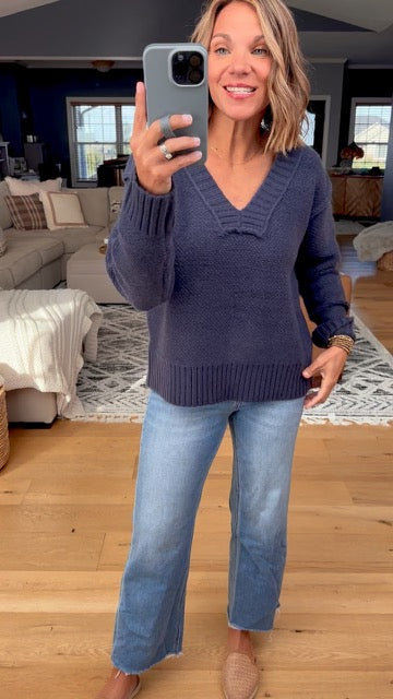 Holding On V-Neck Sweater-Sweaters-Wishlist-Anna Kaytes Boutique, Women's Fashion Boutique in Grinnell, Iowa