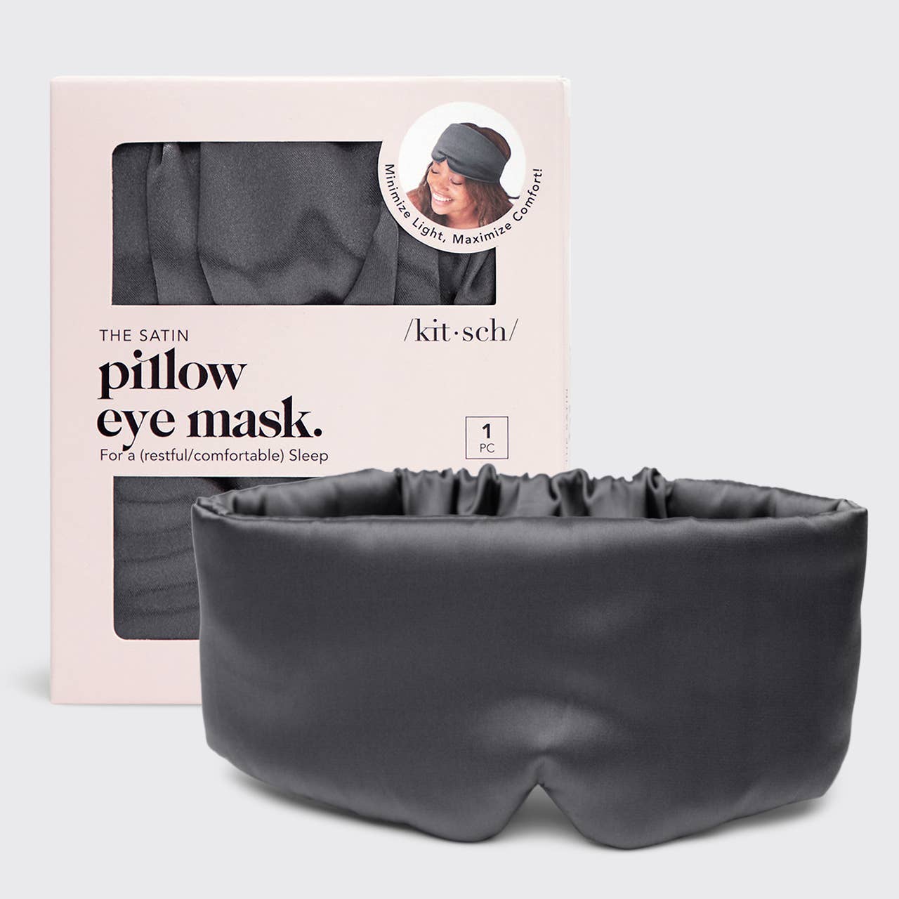 The Pillow Eye Mask - Charcoal-Hair Accessories-KITSCH-Anna Kaytes Boutique, Women's Fashion Boutique in Grinnell, Iowa