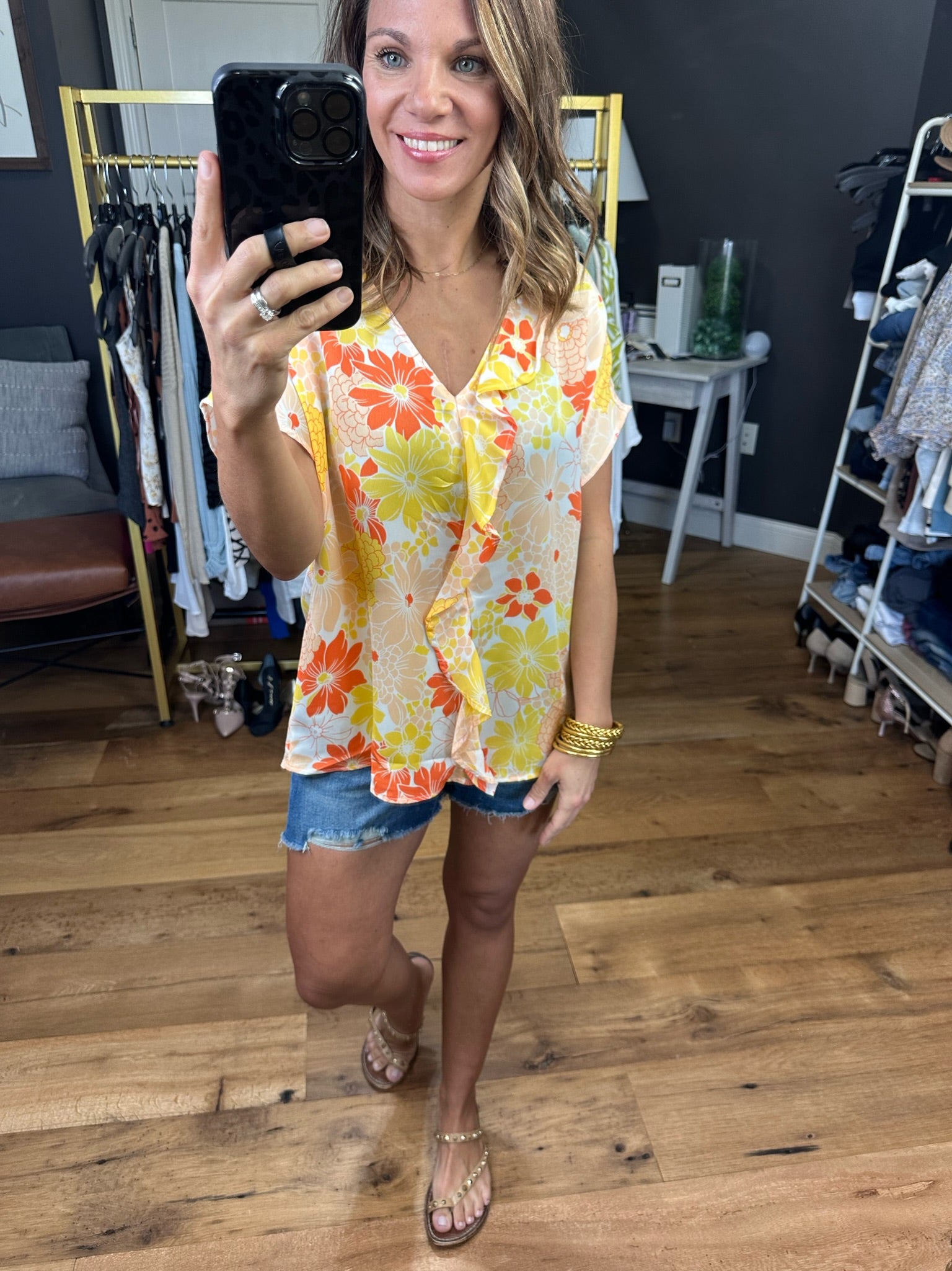 Feeling Bold Floral Top With Flutter Detail - Multiple Options