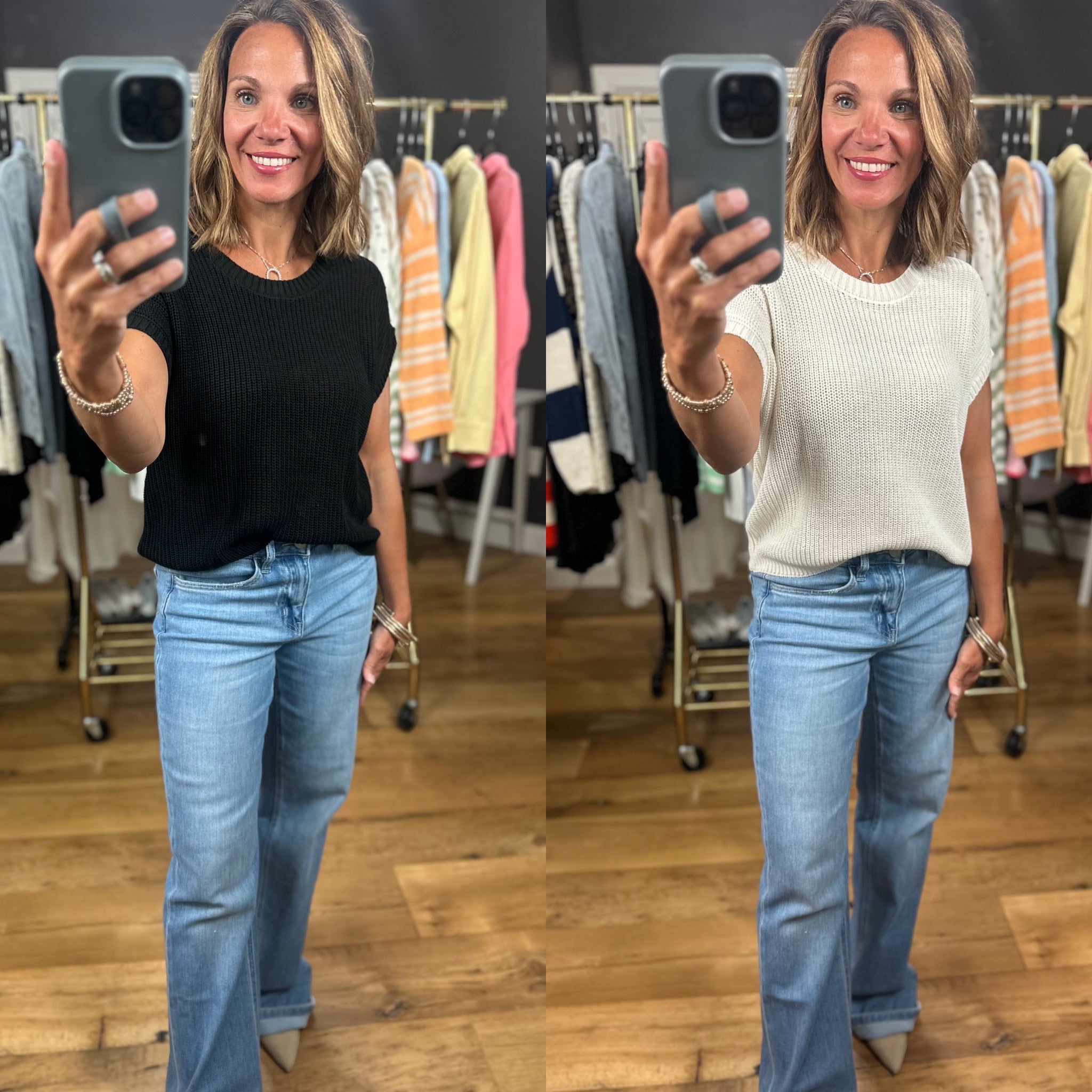 Weekend Reset Knit Top-Short Sleeves-Blu Pepper-Anna Kaytes Boutique, Women's Fashion Boutique in Grinnell, Iowa