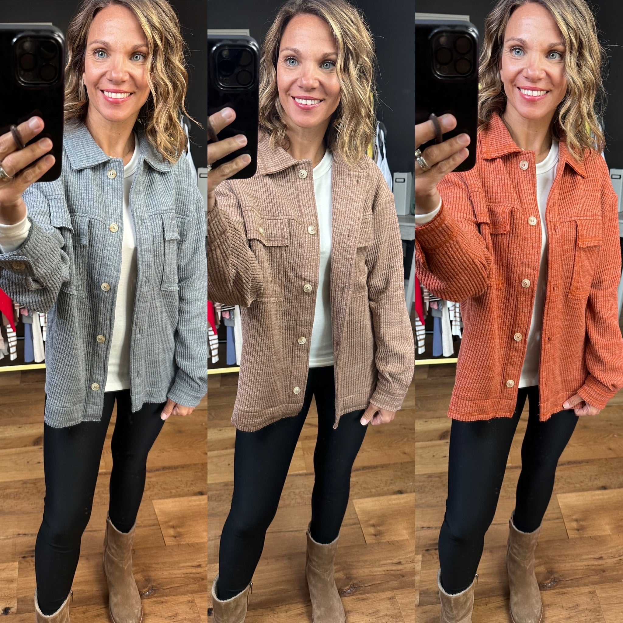 Perfect Pick Texture Shacket - Multiple Options-Staccato-Anna Kaytes Boutique, Women's Fashion Boutique in Grinnell, Iowa