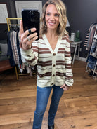 Least Bit Curious Striped Button Cardigan - Multiple Options-Cardigans-Staccato 54364-Anna Kaytes Boutique, Women's Fashion Boutique in Grinnell, Iowa