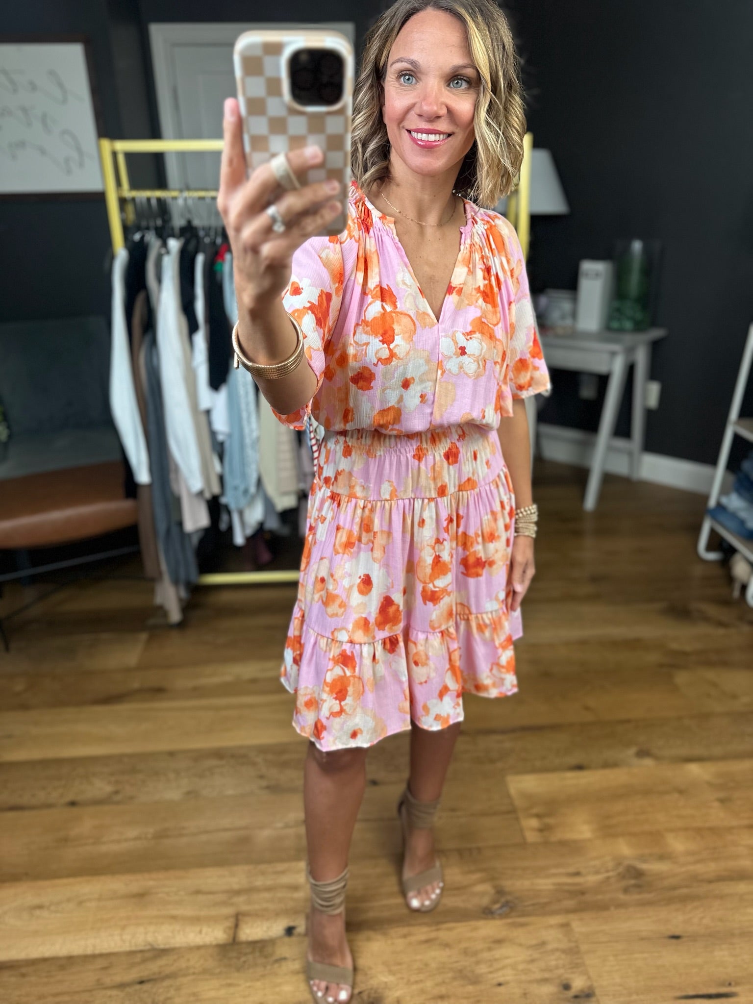 Too Sweet Floral Dress - Pink-Easel-Anna Kaytes Boutique, Women's Fashion Boutique in Grinnell, Iowa