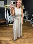Sweetest Sunshine Textured Maxi Dress - Light Taupe-Blu Pepper-Anna Kaytes Boutique, Women's Fashion Boutique in Grinnell, Iowa