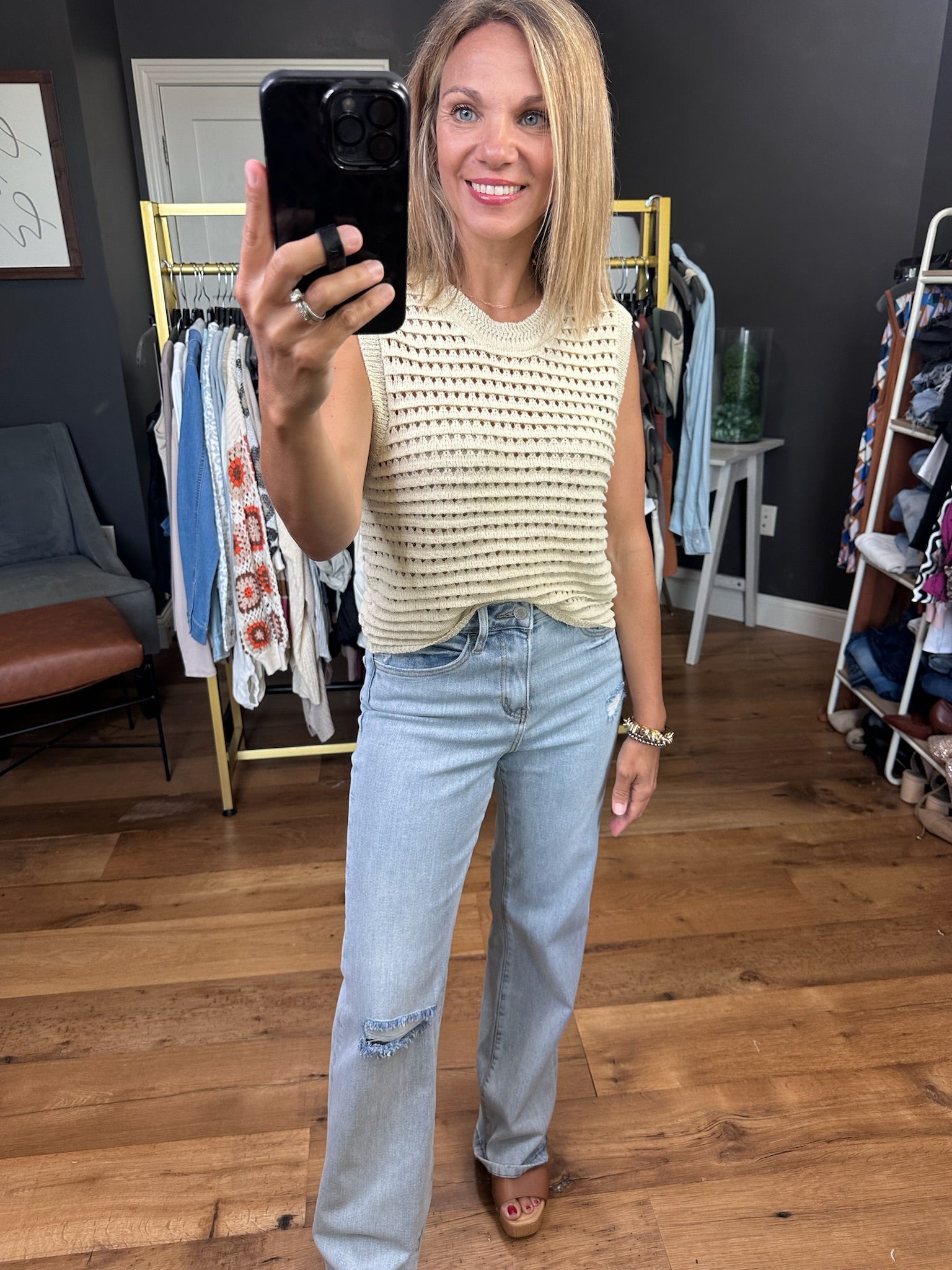 **In True Comfort Crochet Knit Top - Multiple Options-Short Sleeves-By together W1459-Anna Kaytes Boutique, Women's Fashion Boutique in Grinnell, Iowa