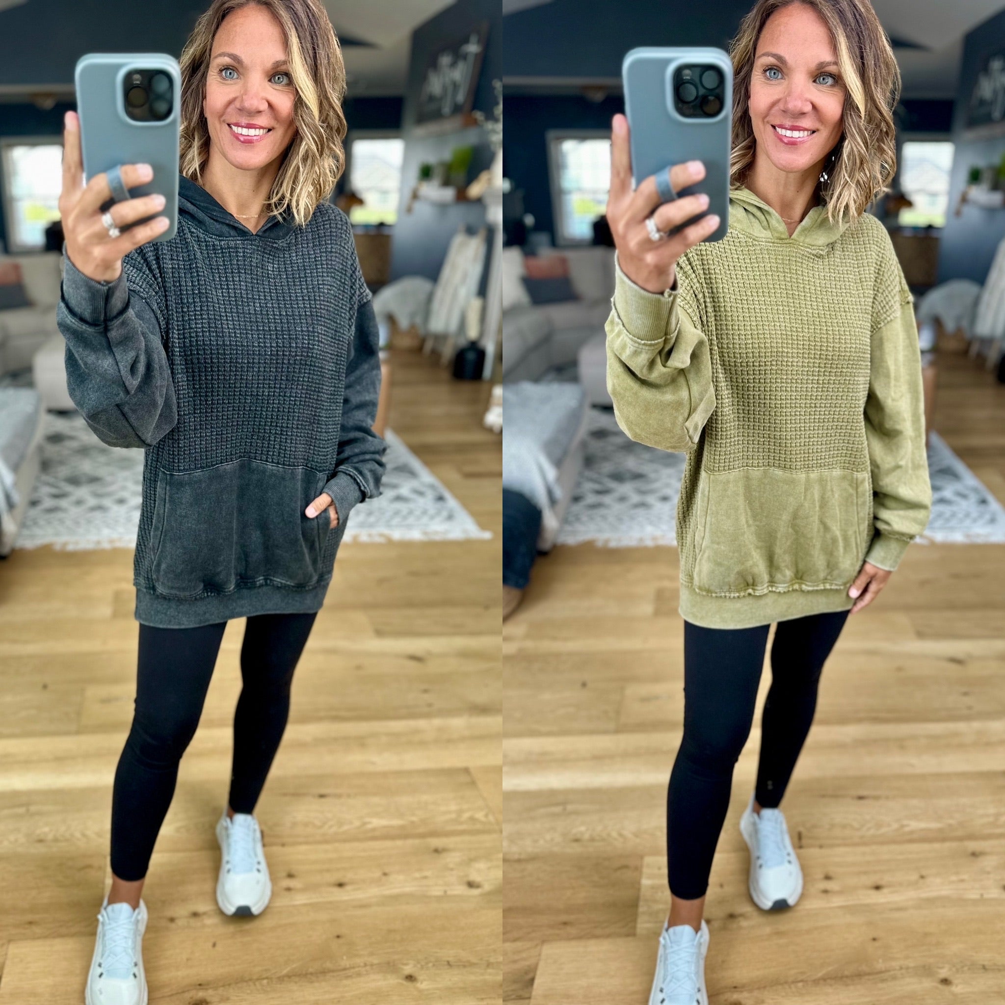 Full Of Fall Textured Vintage Hoodie-Sweaters-Mono B-Anna Kaytes Boutique, Women's Fashion Boutique in Grinnell, Iowa