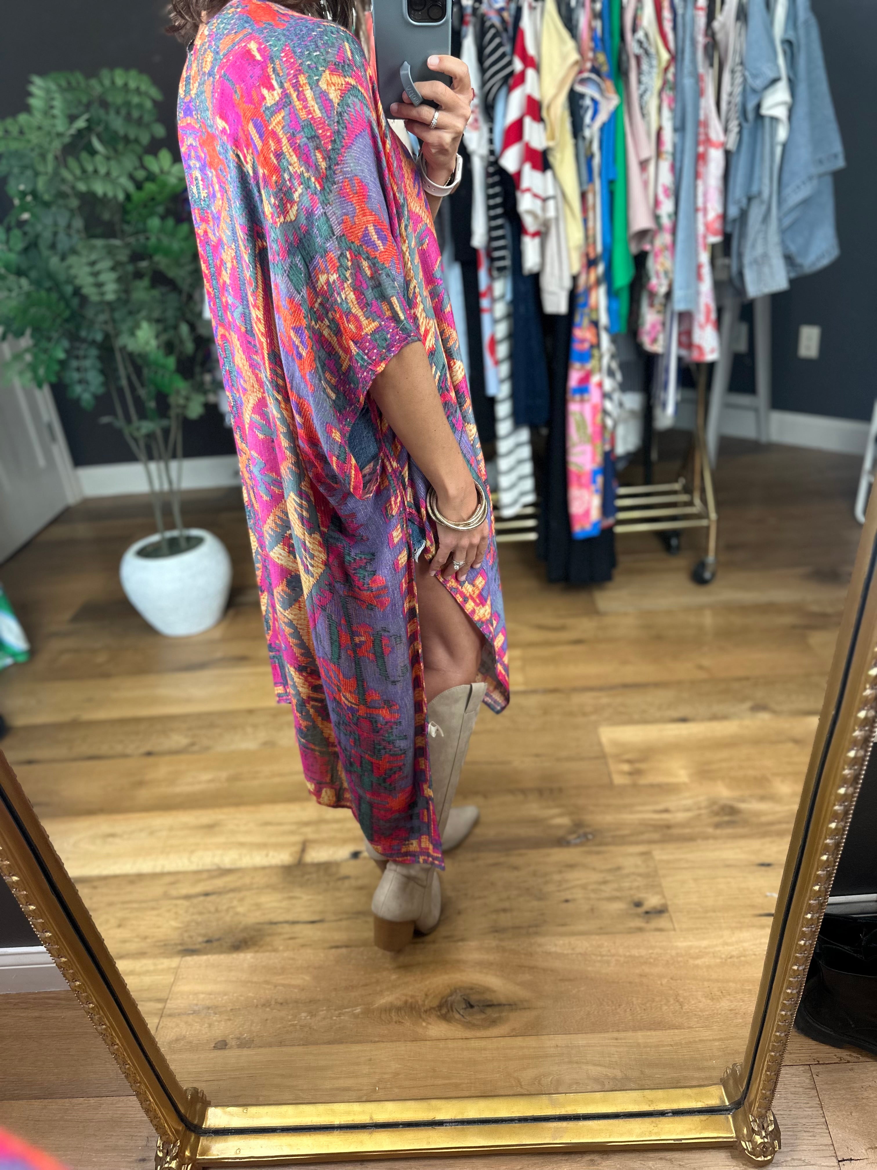 Right Here In Paradise Kimono - Multi-Urbanista-Anna Kaytes Boutique, Women's Fashion Boutique in Grinnell, Iowa