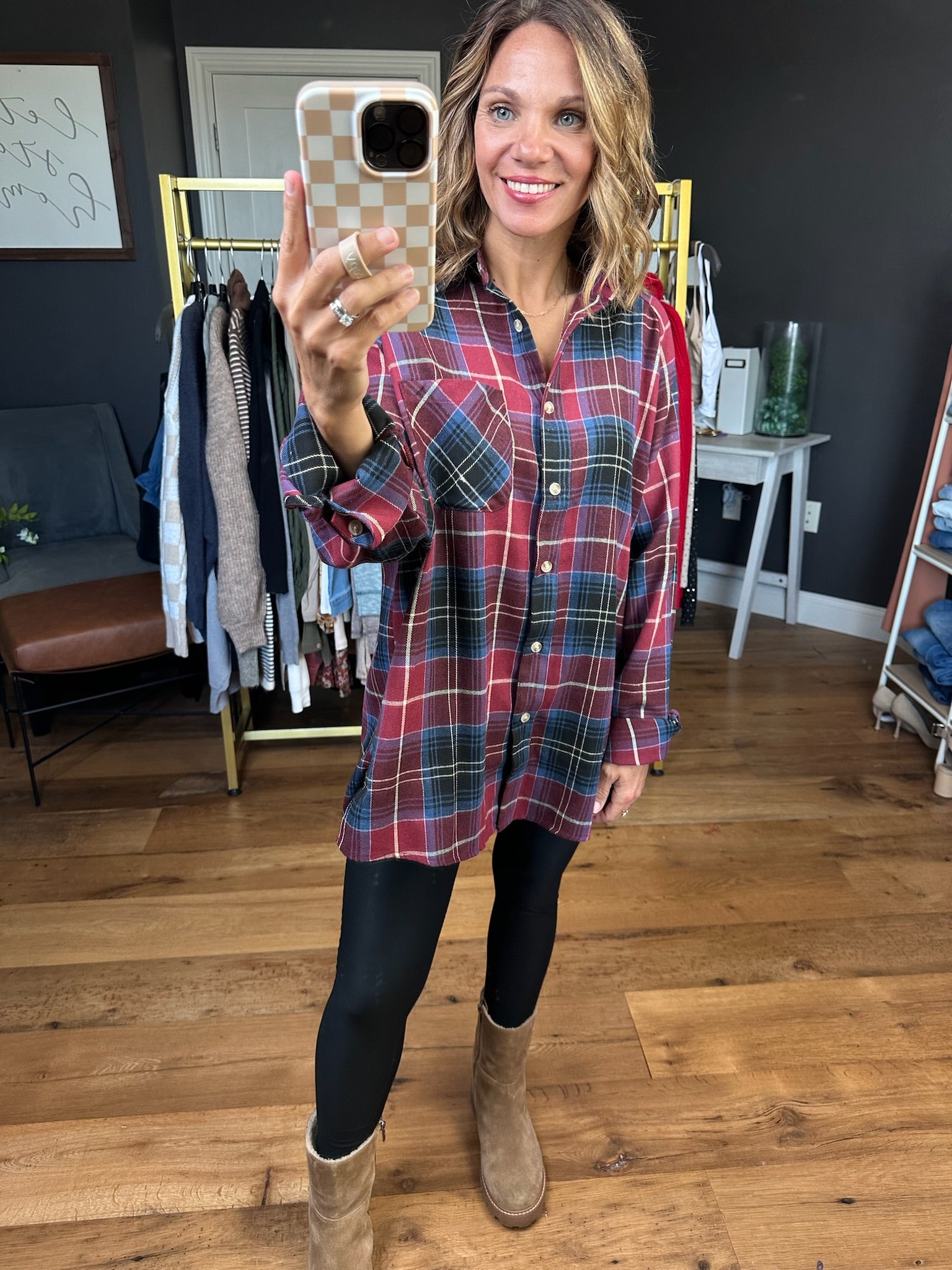 Happy As Fall Plaid Button-Down Top - Multiple Options-Aemi & Co-Anna Kaytes Boutique, Women's Fashion Boutique in Grinnell, Iowa