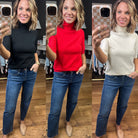 Better News Short Sleeve Turtle-Neck Top - Multiple Options-Skies Are Blue-Anna Kaytes Boutique, Women's Fashion Boutique in Grinnell, Iowa