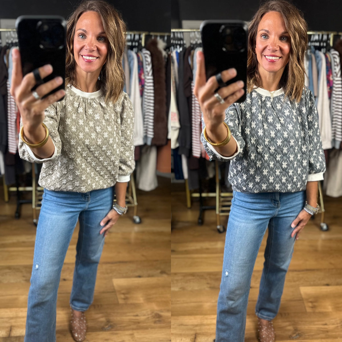 Following Love Quilted Top-Sweaters-Umgee-Anna Kaytes Boutique, Women's Fashion Boutique in Grinnell, Iowa