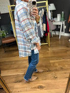 Fall Good Things Oversized Plaid Button-Down Top - Ivory/Navy-Aemi & Co-Anna Kaytes Boutique, Women's Fashion Boutique in Grinnell, Iowa