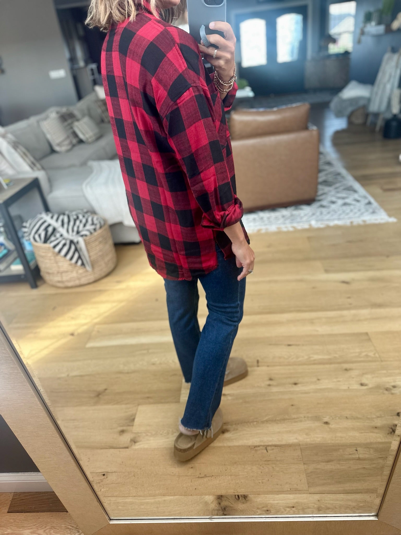 Find My Way Plaid Button-Down Top-Be Cool-Anna Kaytes Boutique, Women's Fashion Boutique in Grinnell, Iowa