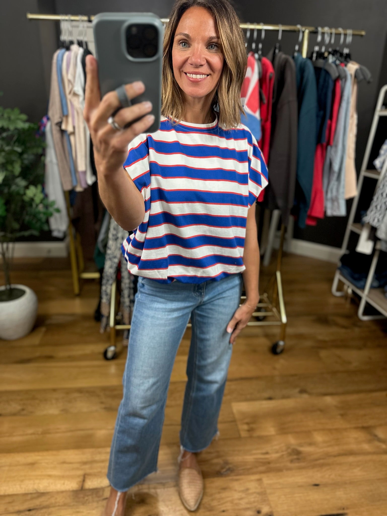 Liberty Hero Striped Top-Short Sleeves-Wishlist-Anna Kaytes Boutique, Women's Fashion Boutique in Grinnell, Iowa