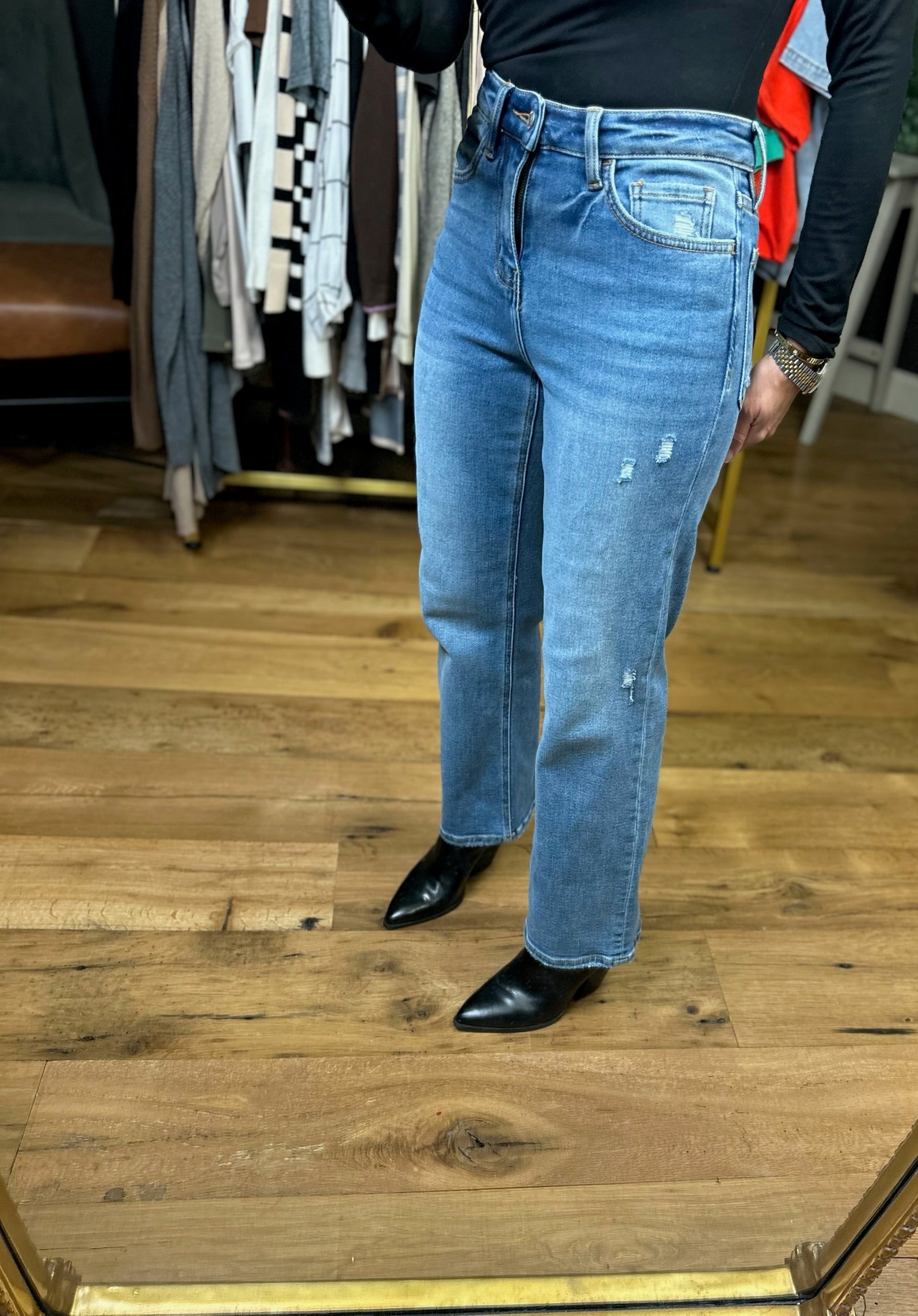 The Miley High Rise Ankle Slim Wide Leg Denim-Vervet-Anna Kaytes Boutique, Women's Fashion Boutique in Grinnell, Iowa