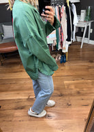 Need A Break Oversized Denim Shacket - Green-Jackets-Bucketlist IJ3010-Anna Kaytes Boutique, Women's Fashion Boutique in Grinnell, Iowa