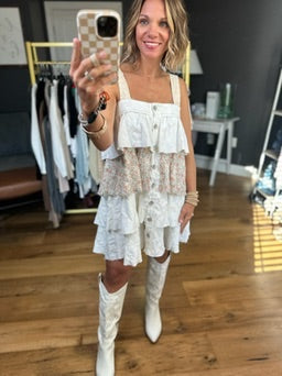 Give It All Back Ruffle Button-Down Dress - Ivory-POL-Anna Kaytes Boutique, Women's Fashion Boutique in Grinnell, Iowa