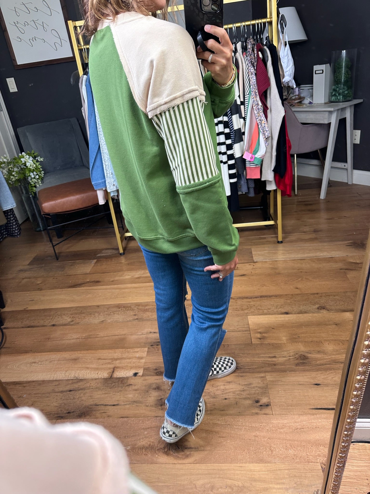 In Your Memory Crewneck Top - Green-Staccato-Anna Kaytes Boutique, Women's Fashion Boutique in Grinnell, Iowa