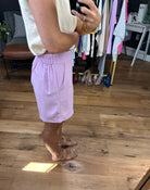 In The Skies High-Waisted Short - Lavender-Shorts-Skies Are Blue 73269-Anna Kaytes Boutique, Women's Fashion Boutique in Grinnell, Iowa