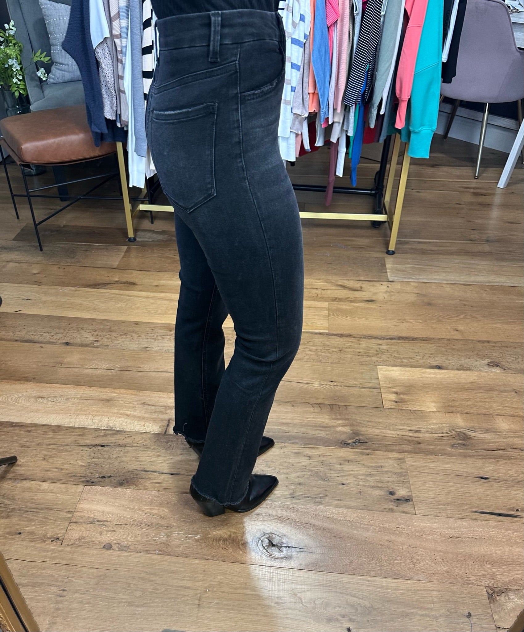 The Jen High-Rise Straight Denim - Black-Jeans-Vervet-Anna Kaytes Boutique, Women's Fashion Boutique in Grinnell, Iowa