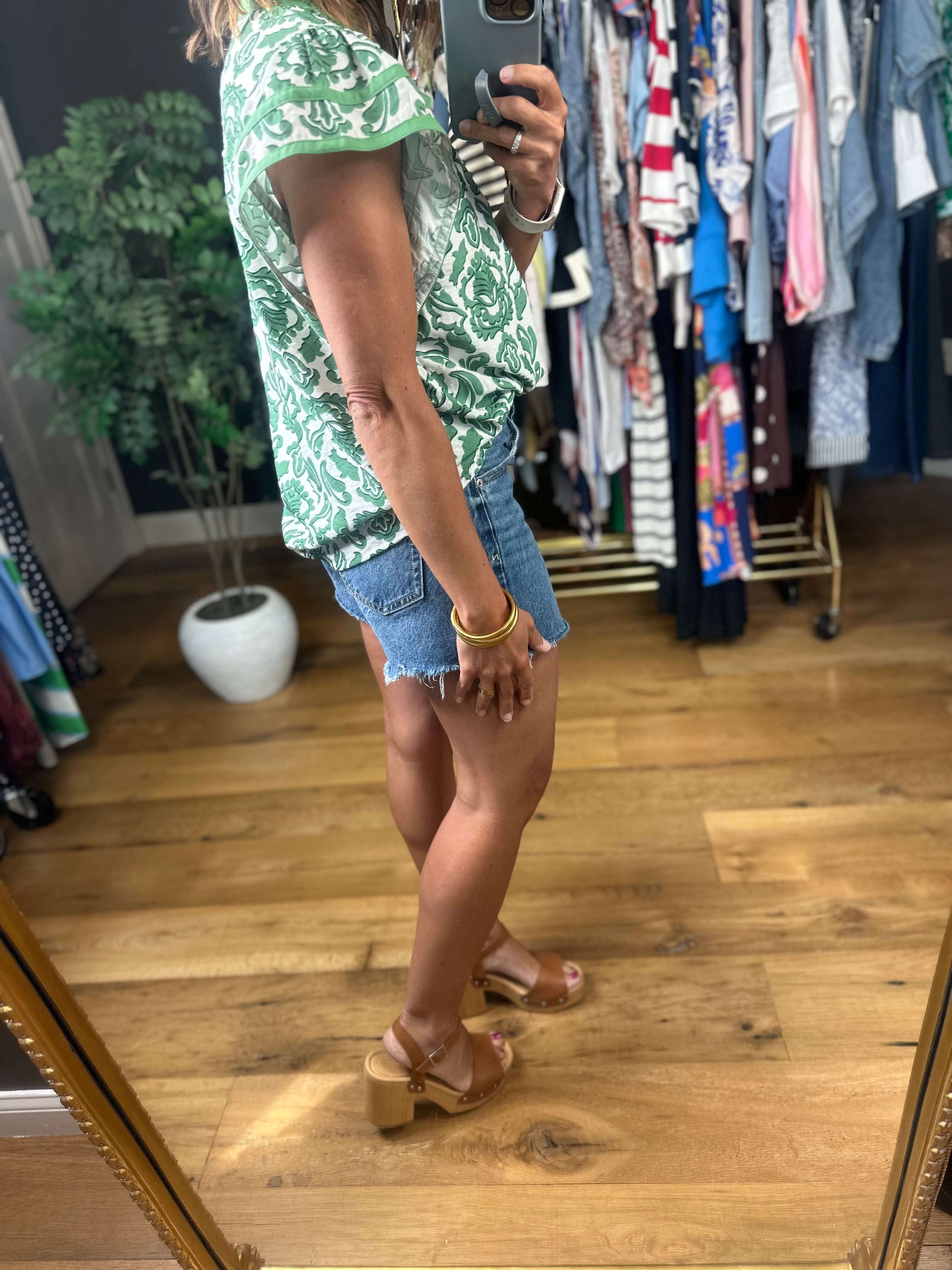 Late Spring Moment Patterned Top-Short Sleeves-Umgee-Anna Kaytes Boutique, Women's Fashion Boutique in Grinnell, Iowa
