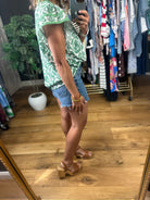 Late Spring Moment Patterned Top-Short Sleeves-Umgee-Anna Kaytes Boutique, Women's Fashion Boutique in Grinnell, Iowa