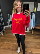 KC Graphic Sweater - Red-Wild Indigo-Anna Kaytes Boutique, Women's Fashion Boutique in Grinnell, Iowa